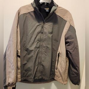 WOOLRICH Mens 2 in 1 Jacket Removable Fleece Liner Beige Olive Size Large Winter